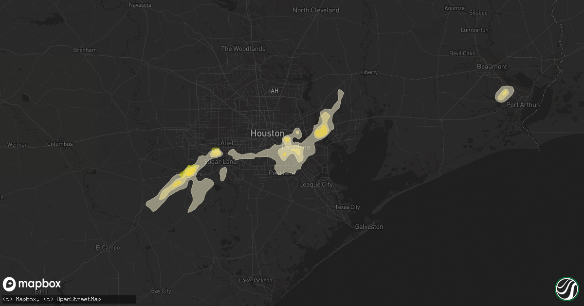 Hail map in South Houston, TX on August 11, 2015