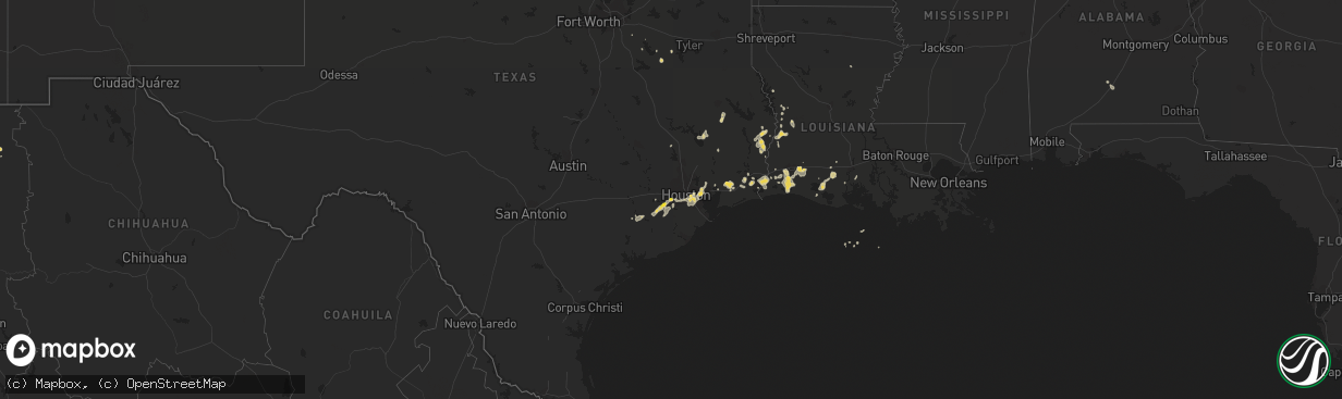 Hail map on August 11, 2015