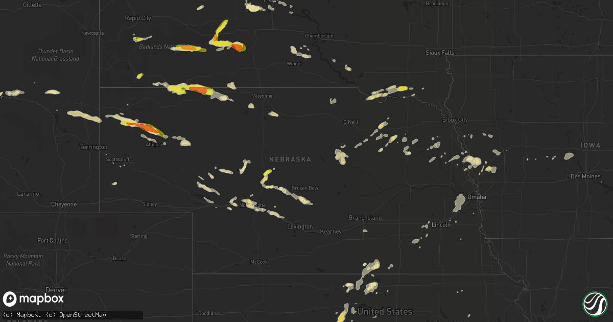 Hail map in Nebraska on August 11, 2016