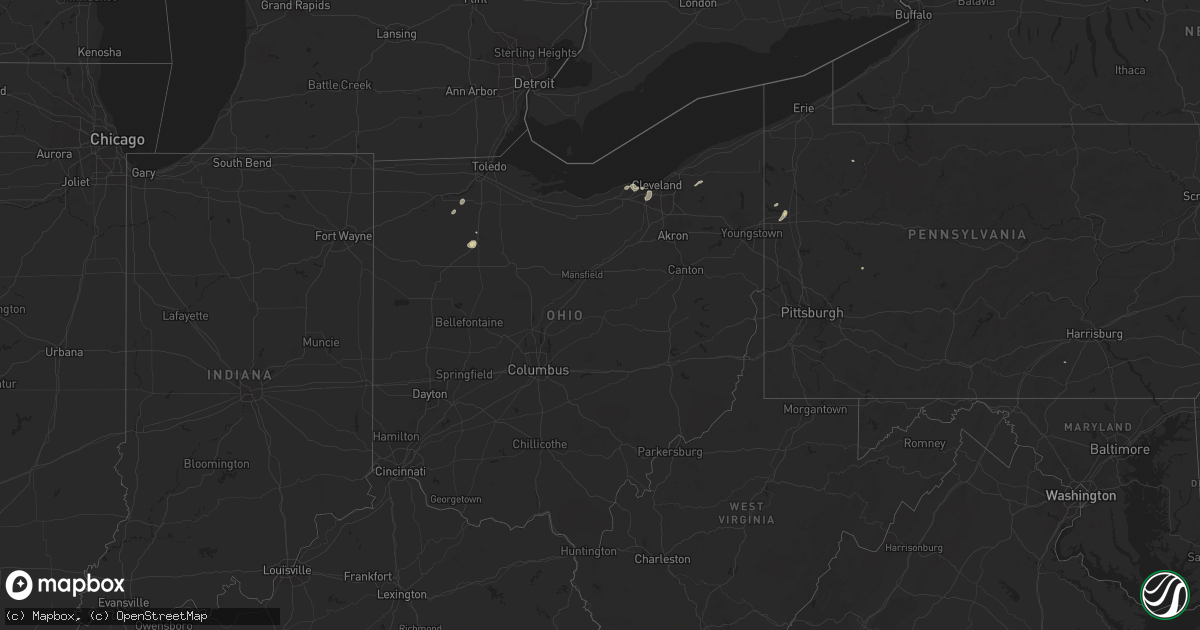 Hail map in Ohio on August 11, 2016