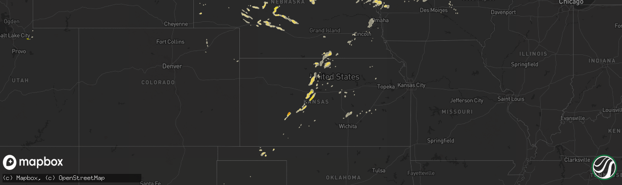 Hail map on August 11, 2016