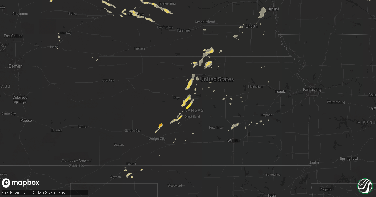 Hail map on August 11, 2016