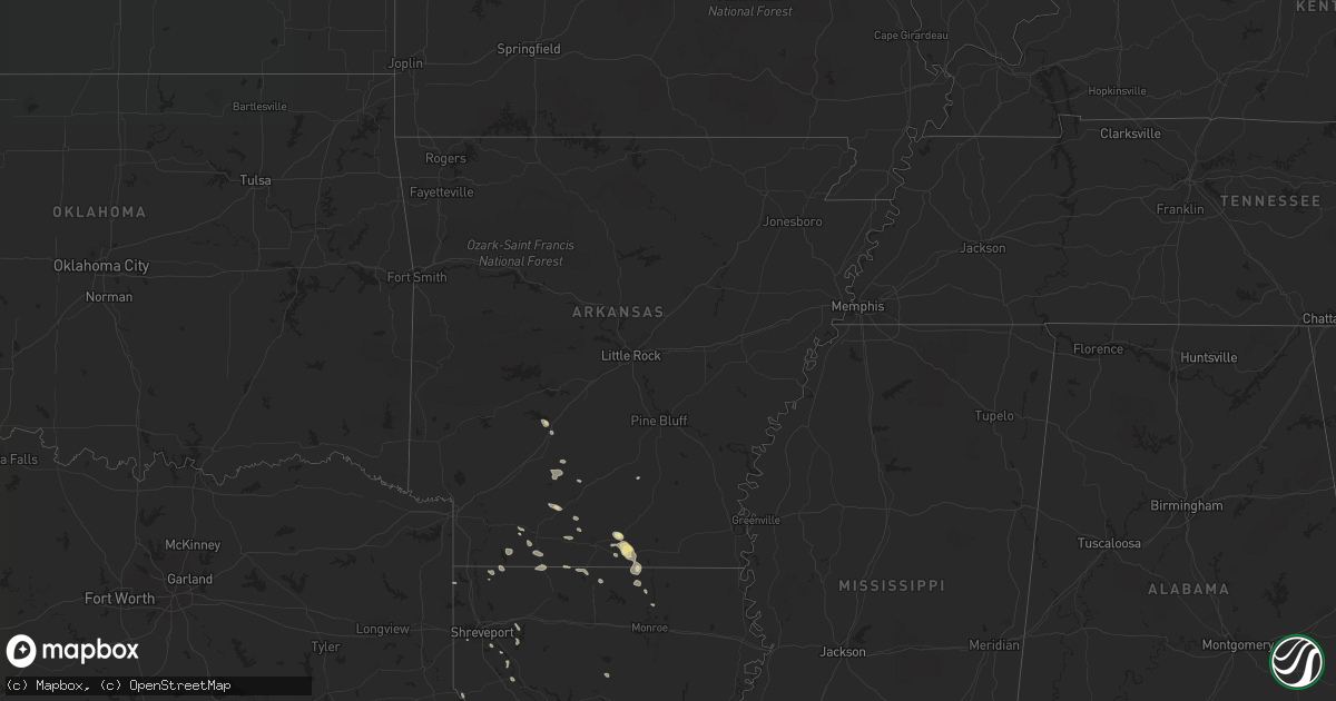 Hail map in Arkansas on August 11, 2017