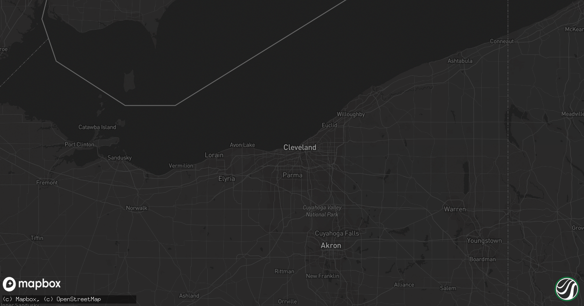 Hail map in Cleveland, OH on August 11, 2017