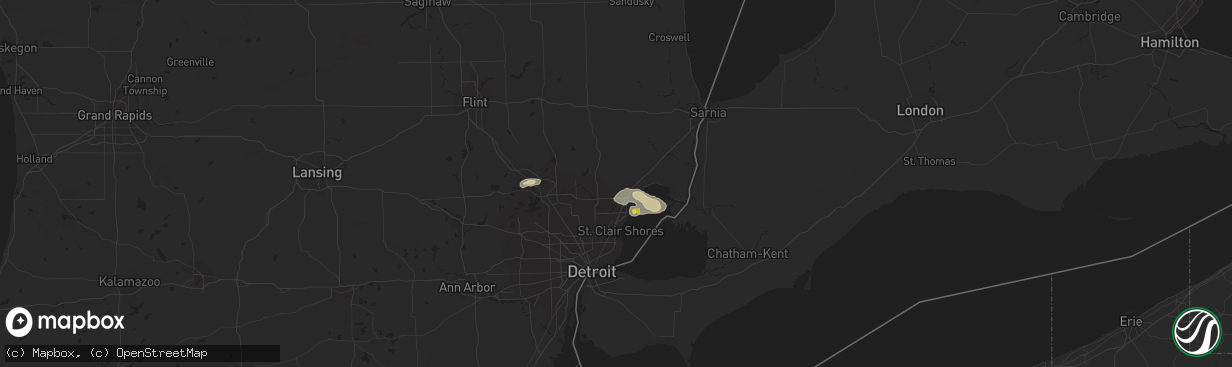 Hail map in Macomb, MI on August 11, 2017