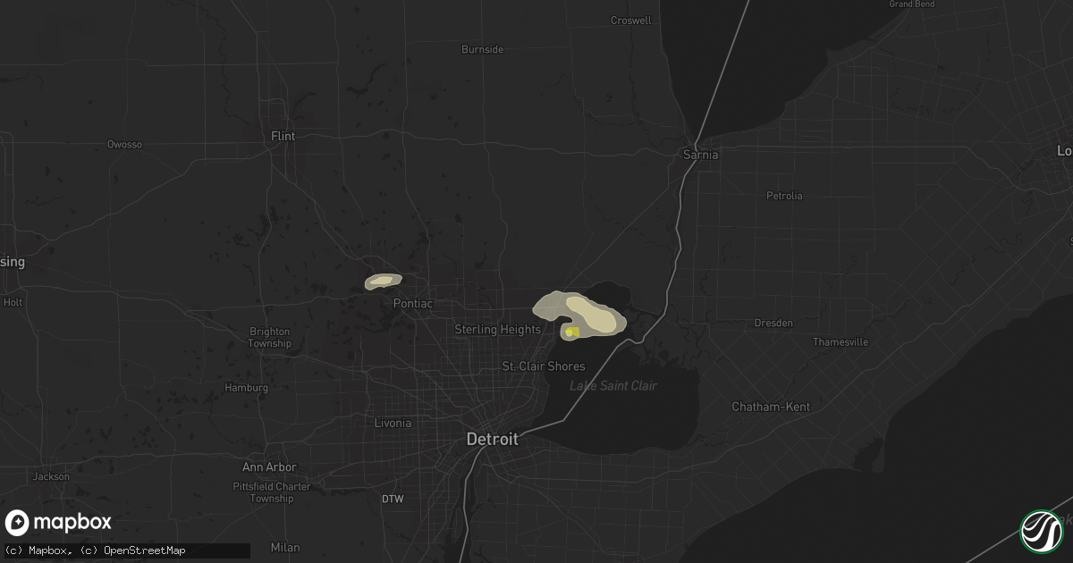 Hail map in Macomb, MI on August 11, 2017