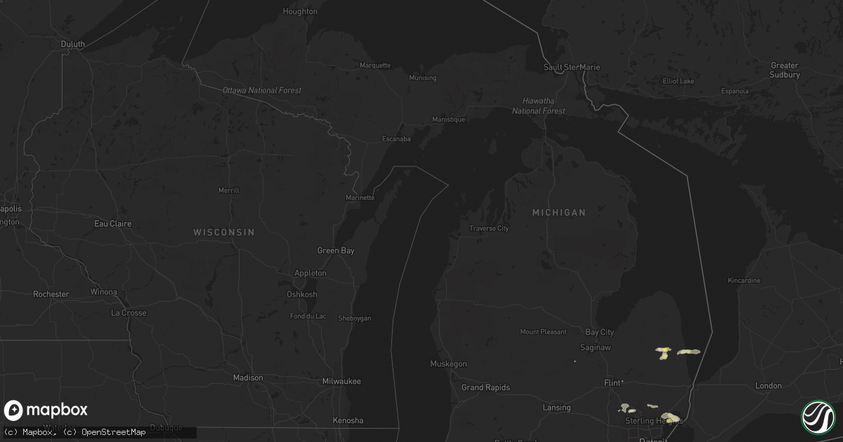 Hail map in Michigan on August 11, 2017