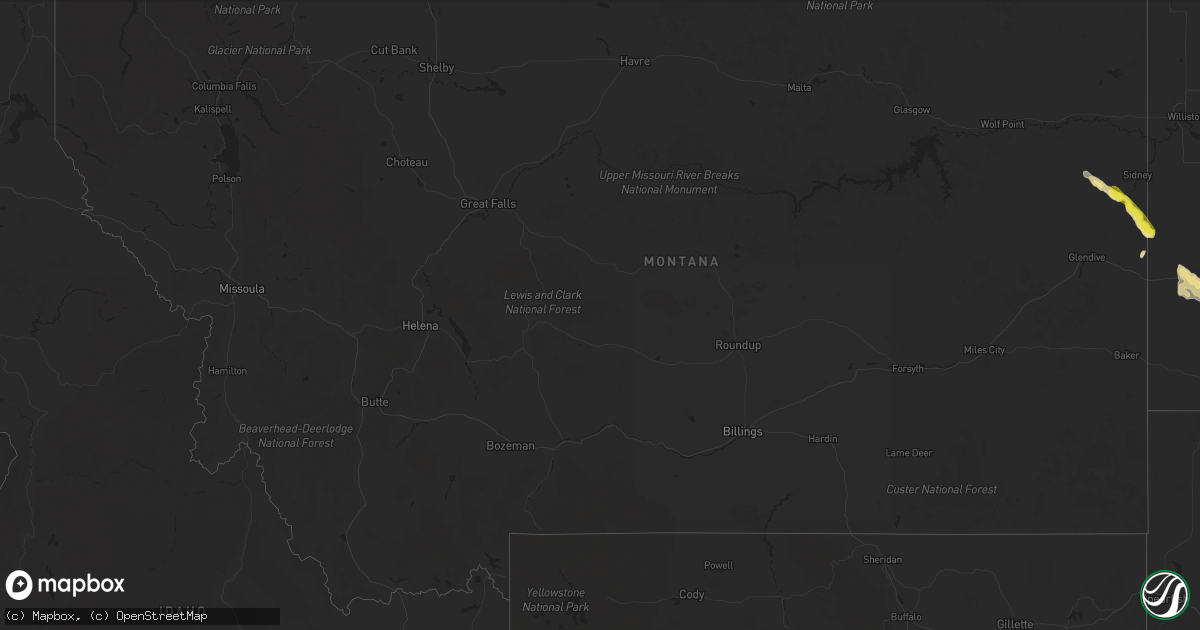 Hail map in Montana on August 11, 2017