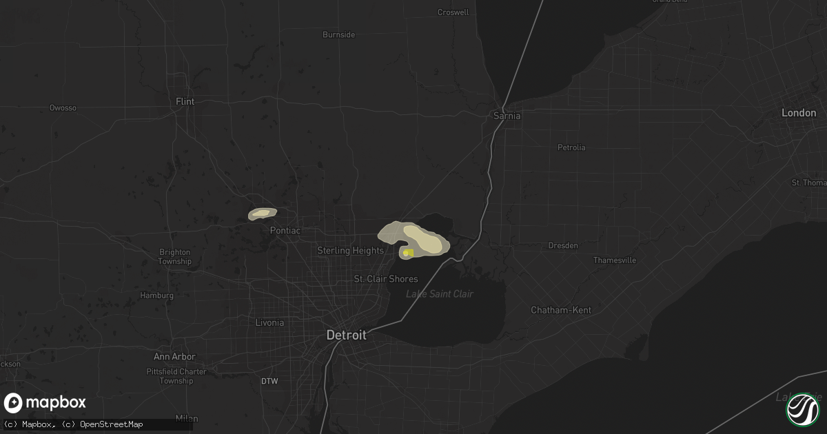 Hail map in New Baltimore, MI on August 11, 2017