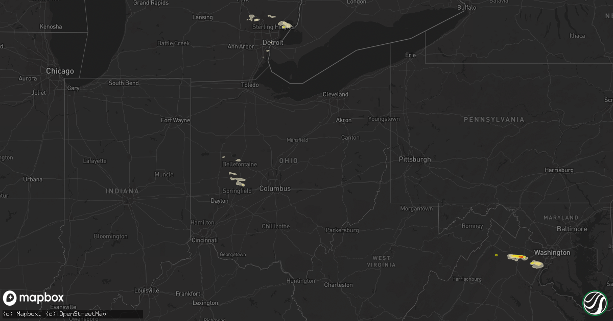 Hail map in Ohio on August 11, 2017