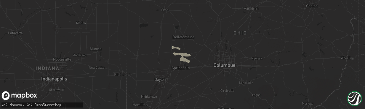 Hail map in Urbana, OH on August 11, 2017