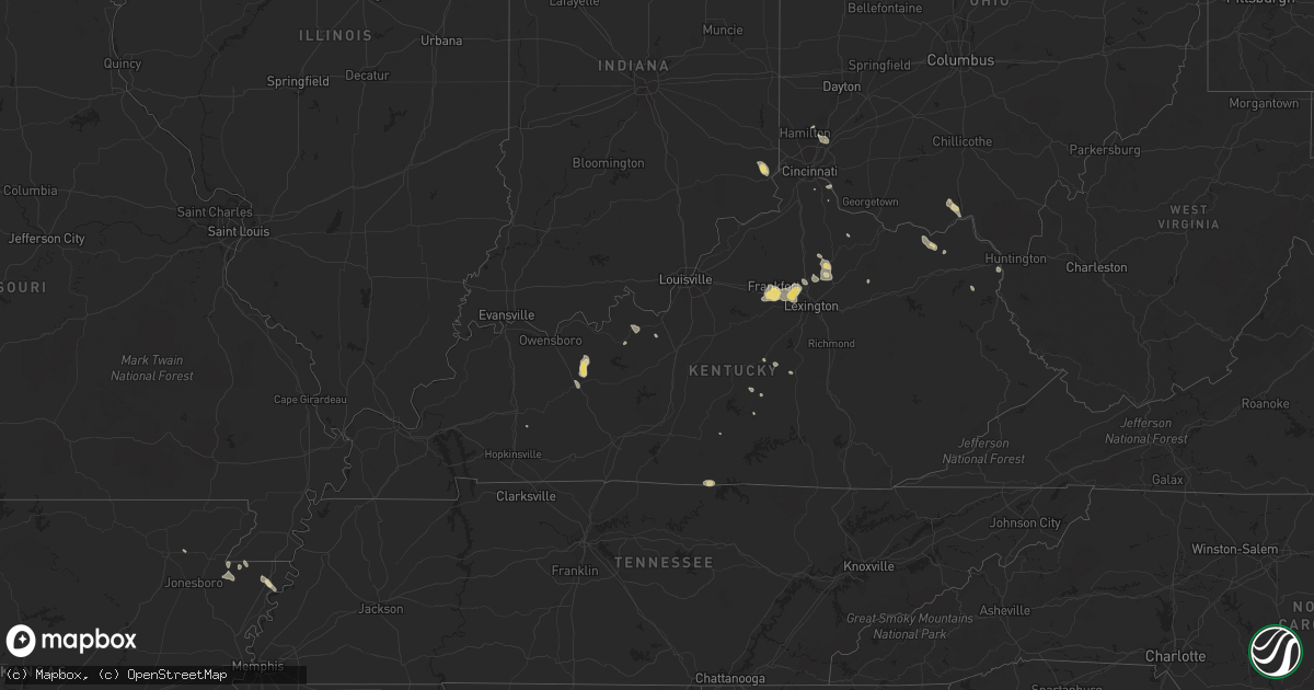 Hail map in Kentucky on August 11, 2018