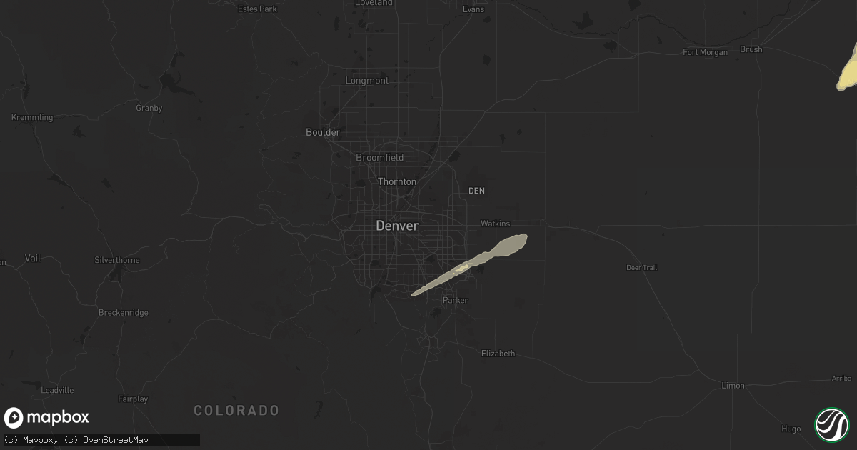 Hail map in Aurora, CO on August 11, 2019