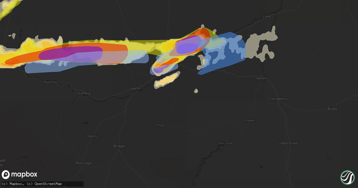 Hail map in Billings, MT on August 11, 2019