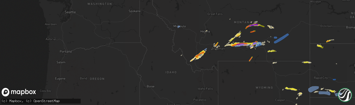 Hail map in Idaho on August 11, 2019