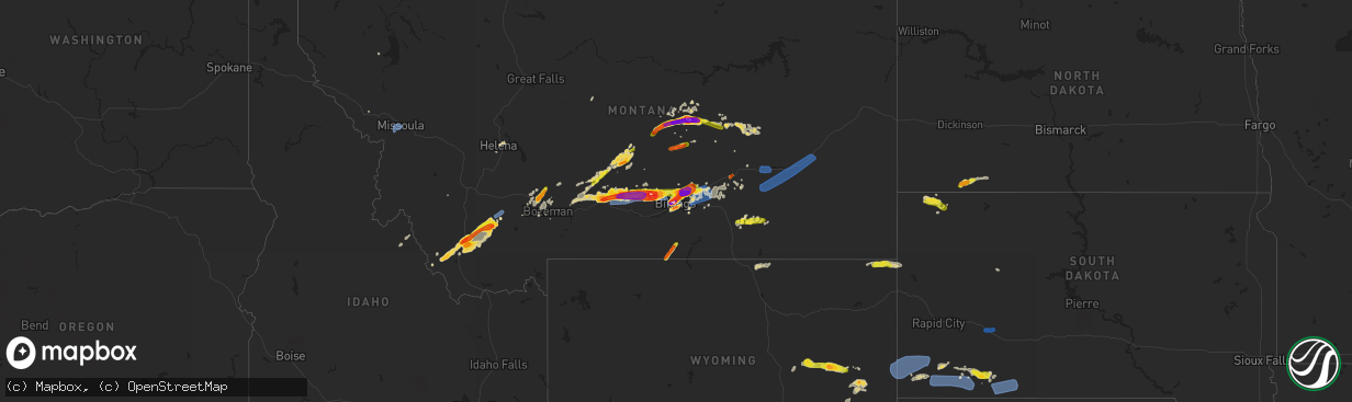 Hail map on August 11, 2019