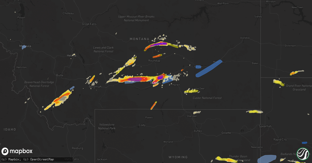 Hail map on August 11, 2019