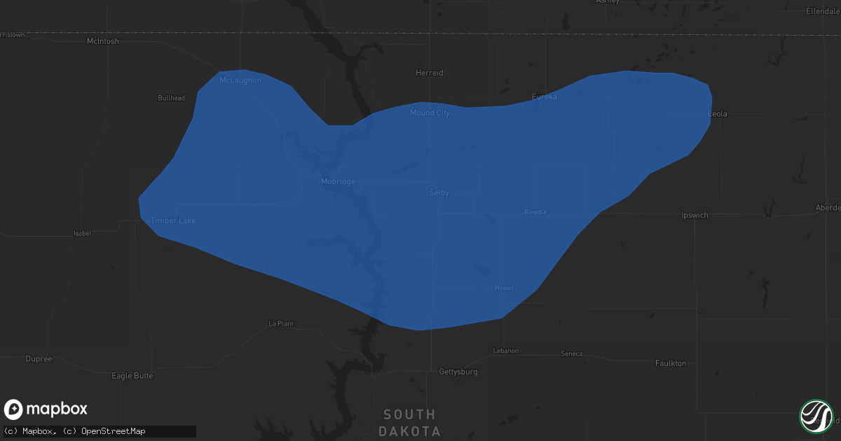 Hail map in Selby, SD on August 11, 2020