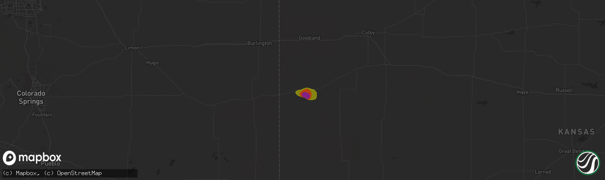 Hail map in Sharon Springs, KS on August 11, 2020