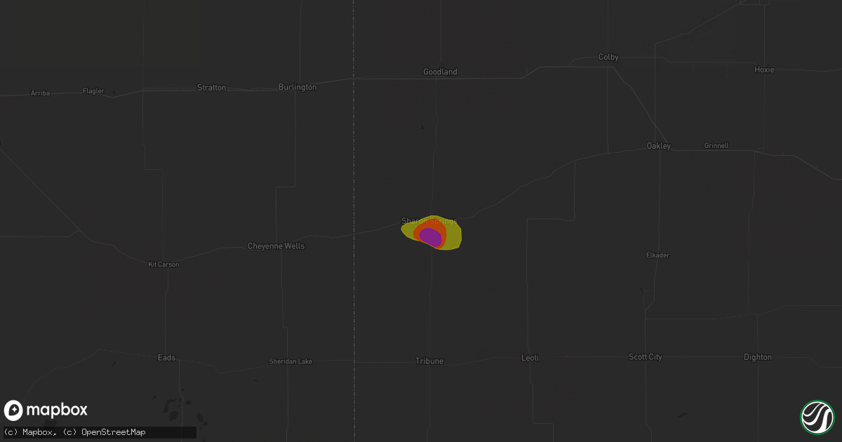 Hail map in Sharon Springs, KS on August 11, 2020