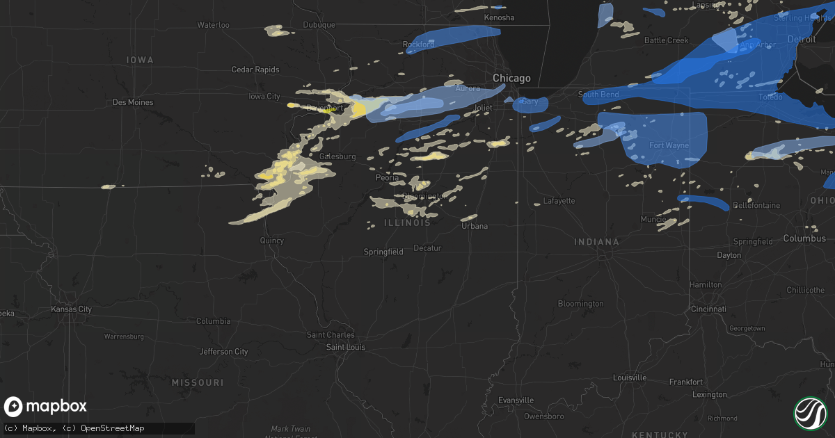 Hail map in Illinois on August 11, 2021