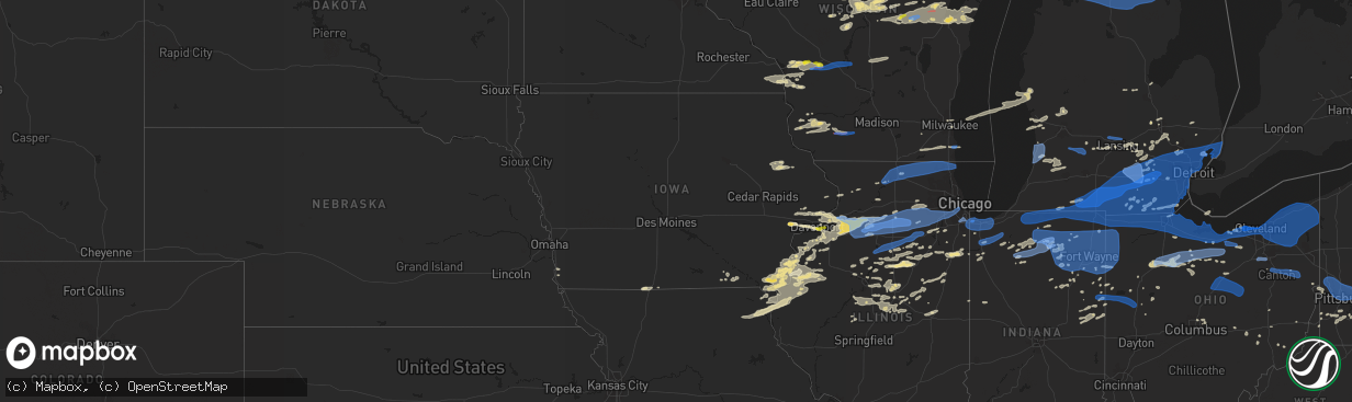 Hail map in Iowa on August 11, 2021