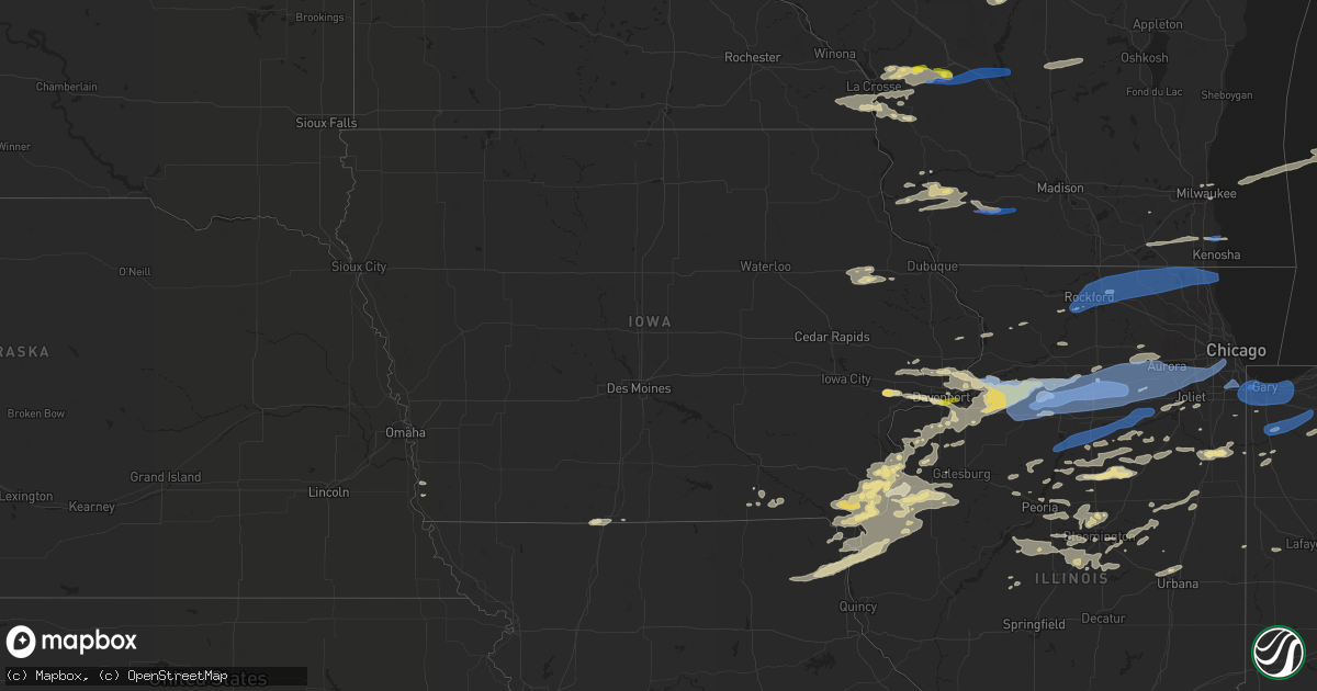Hail map in Iowa on August 11, 2021