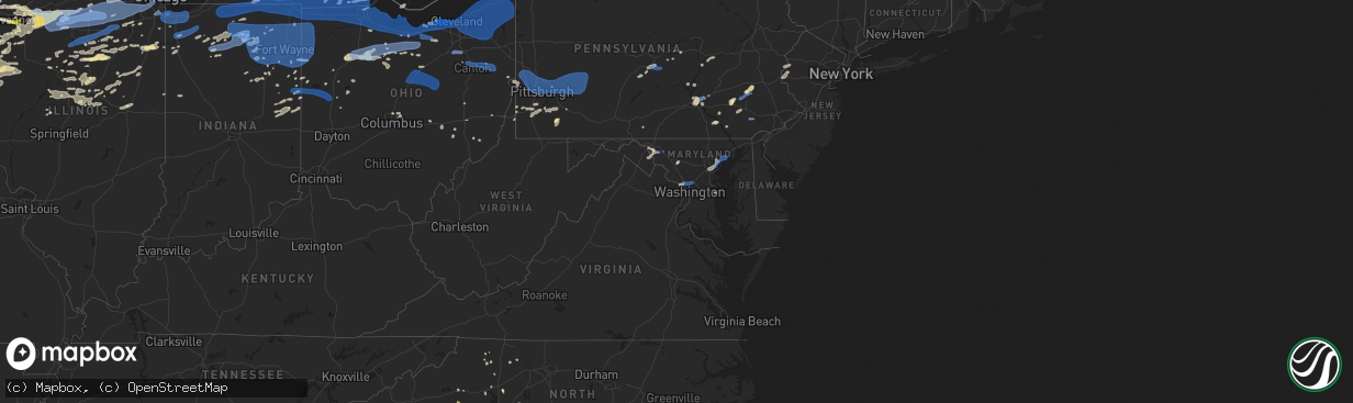 Hail map in Maryland on August 11, 2021