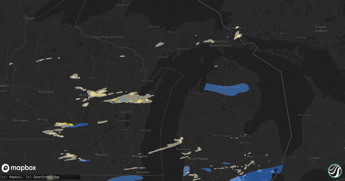Hail map in Michigan on August 11, 2021