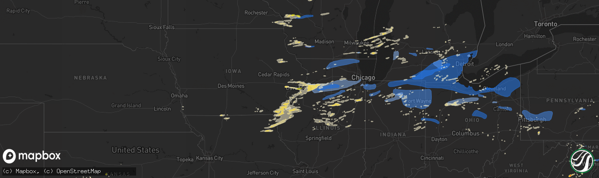 Hail map on August 11, 2021