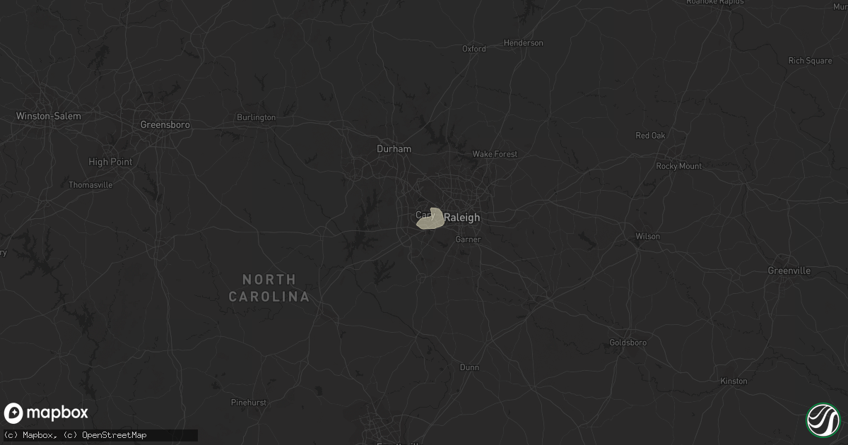 Hail map in Cary, NC on August 11, 2022