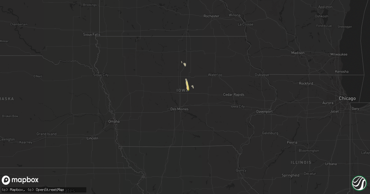Hail map in Iowa on August 11, 2022