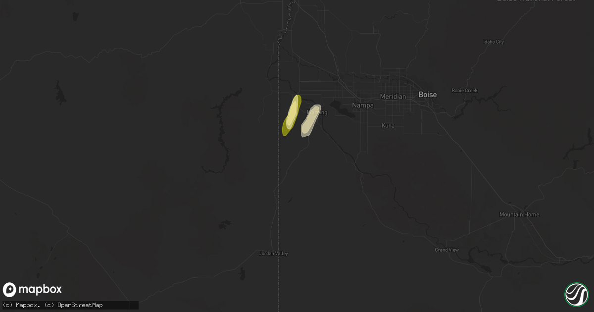 Hail map in Marsing, ID on August 11, 2022