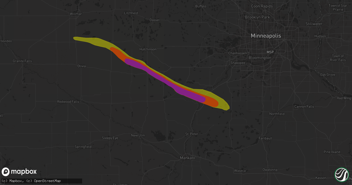 Hail map in Arlington, MN on August 11, 2023