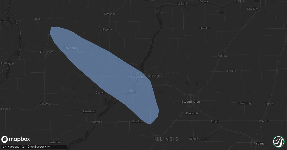 Hail map in East Peoria, IL on August 11, 2023