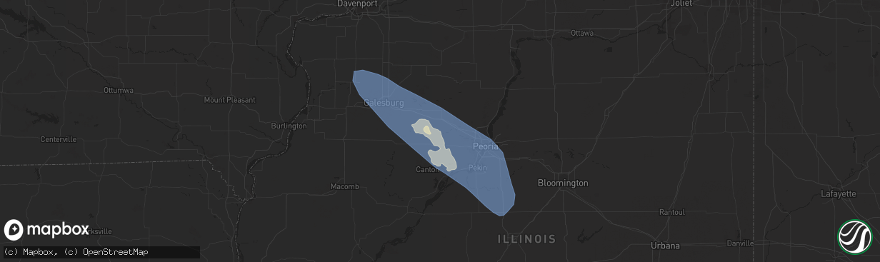 Hail map in Elmwood, IL on August 11, 2023