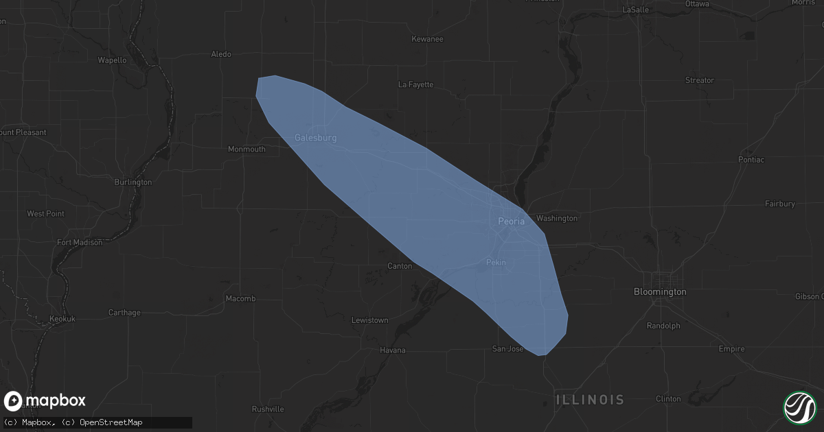 Hail map in Farmington, IL on August 11, 2023