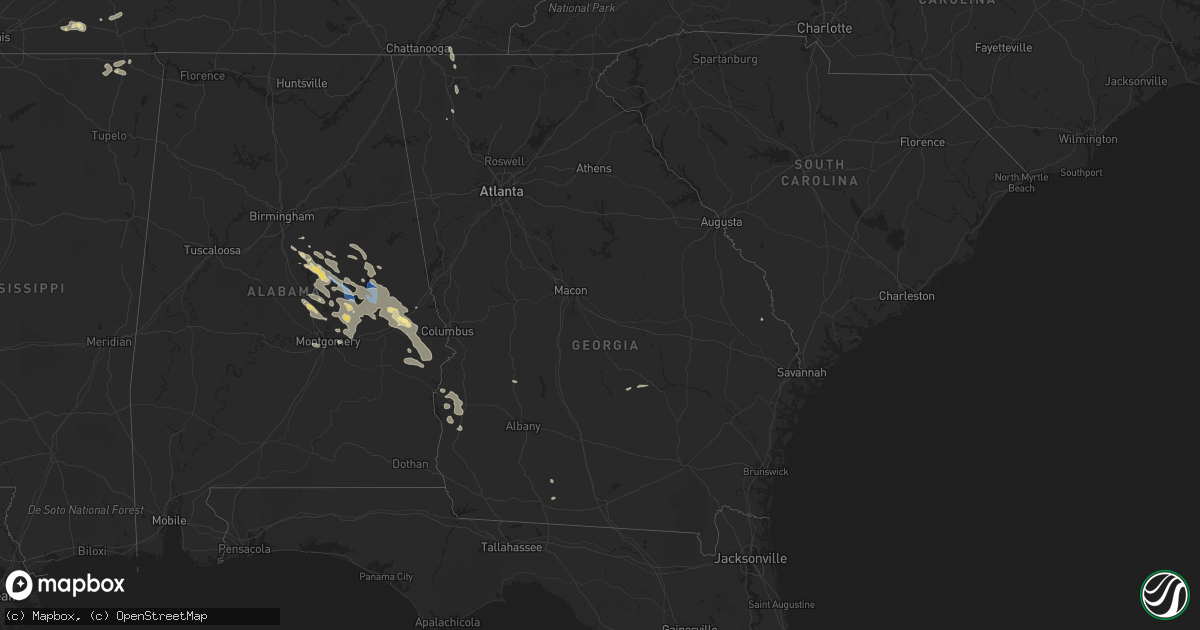 Hail map in Georgia on August 11, 2023