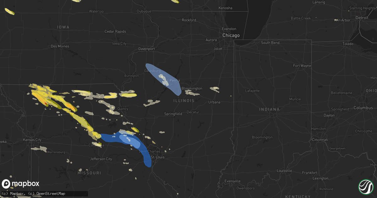 Hail map in Illinois on August 11, 2023