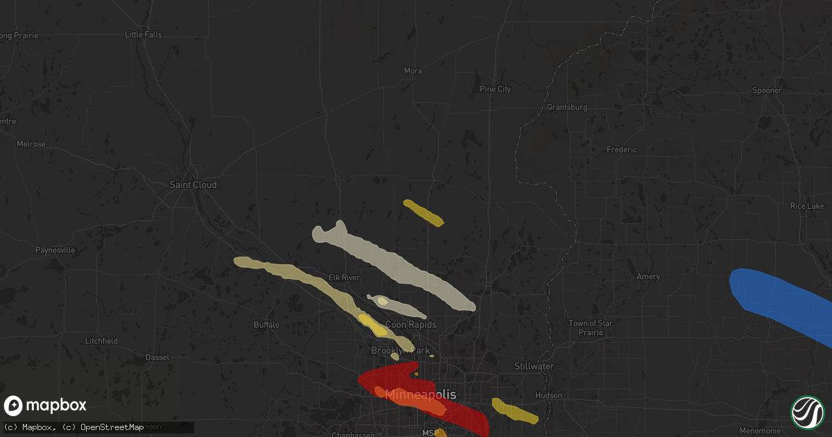 Hail map in Isanti, MN on August 11, 2023