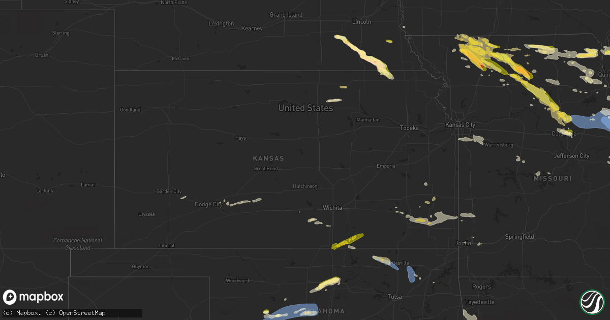 Hail map in Kansas on August 11, 2023