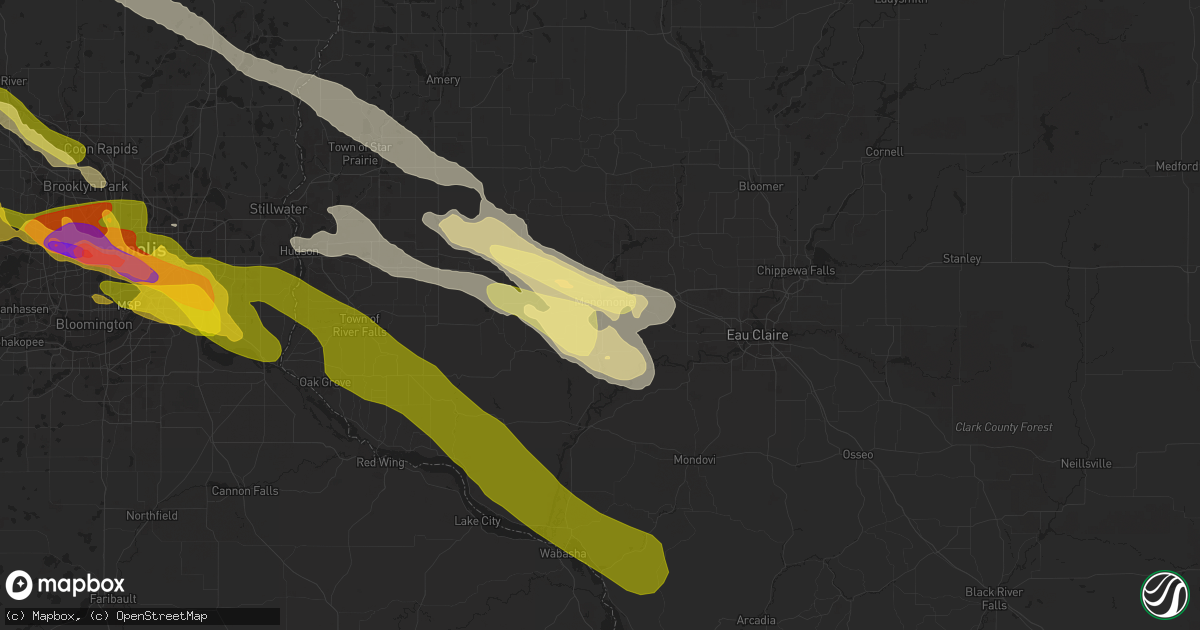 Hail map in Menomonie, WI on August 11, 2023