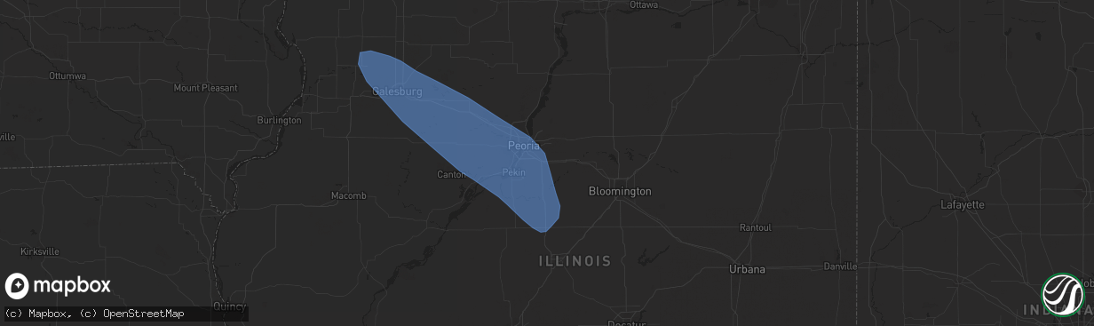 Hail map in Morton, IL on August 11, 2023
