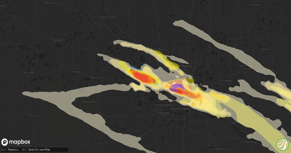 Hail map in Rockford, MN on August 11, 2023