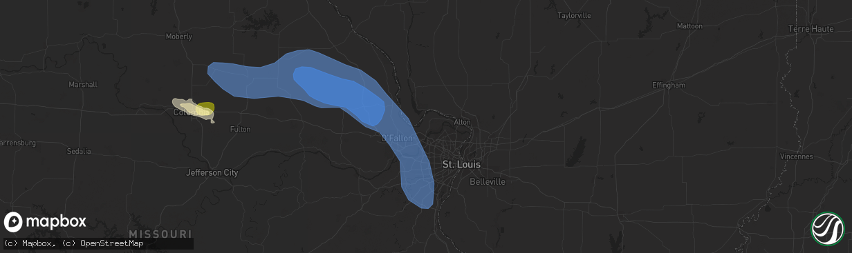 Hail map in Saint Charles, MO on August 11, 2023