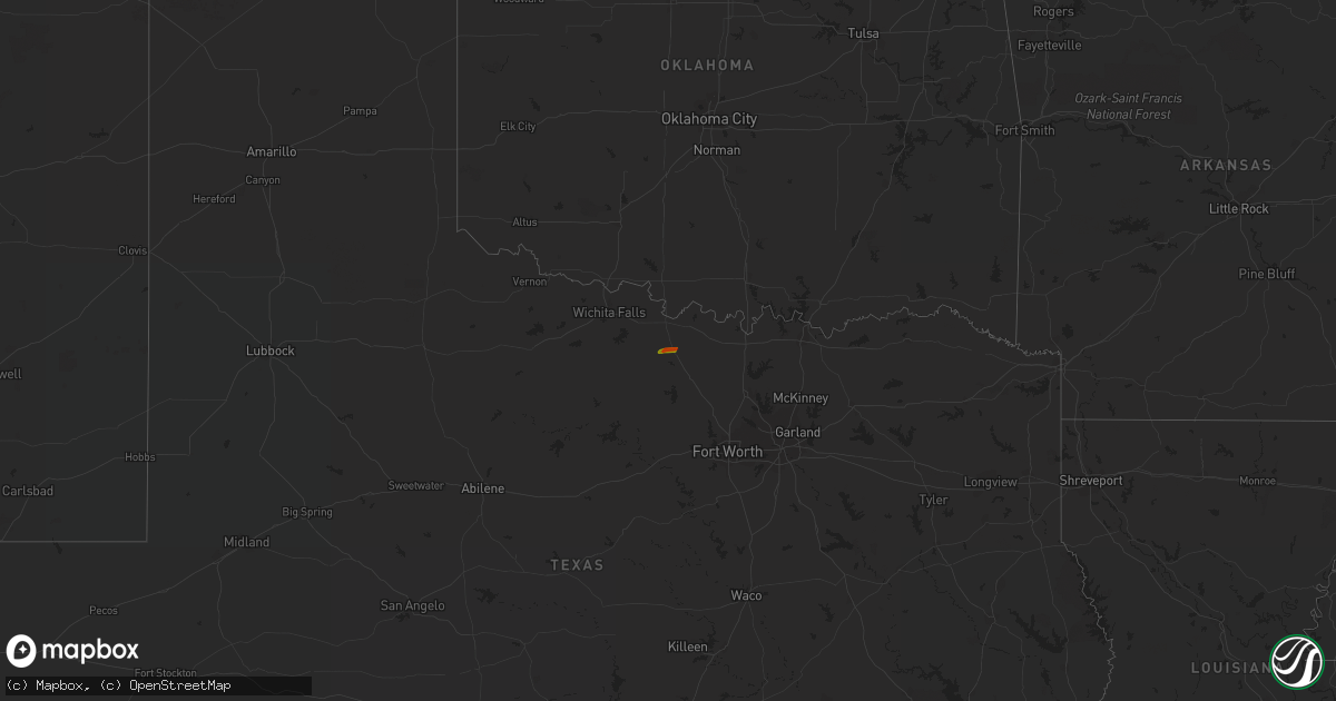 Hail map in Texas on August 11, 2023