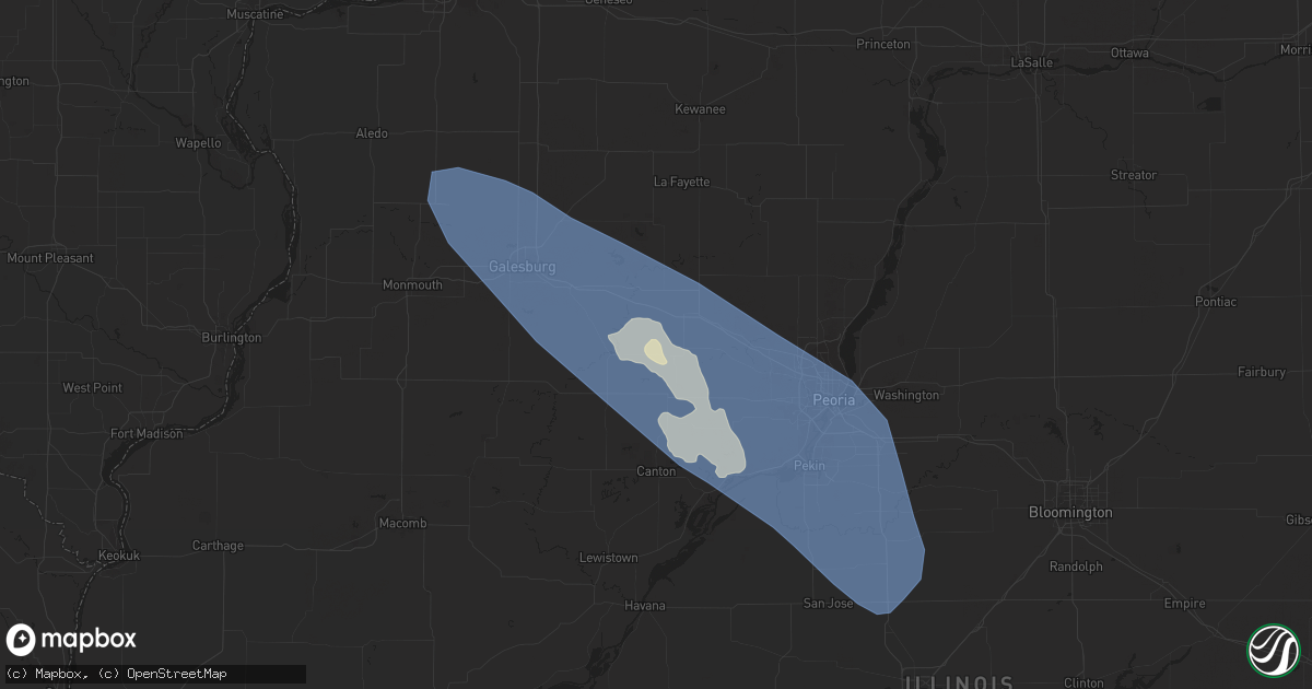 Hail map in Yates City, IL on August 11, 2023