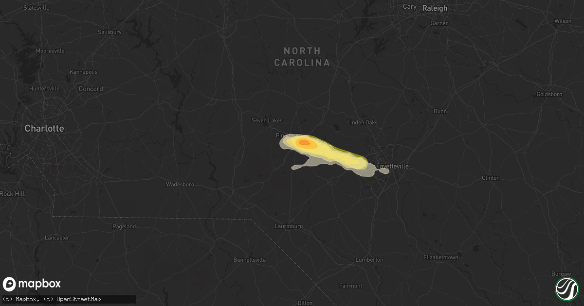 Hail map in Aberdeen, NC on August 11, 2024