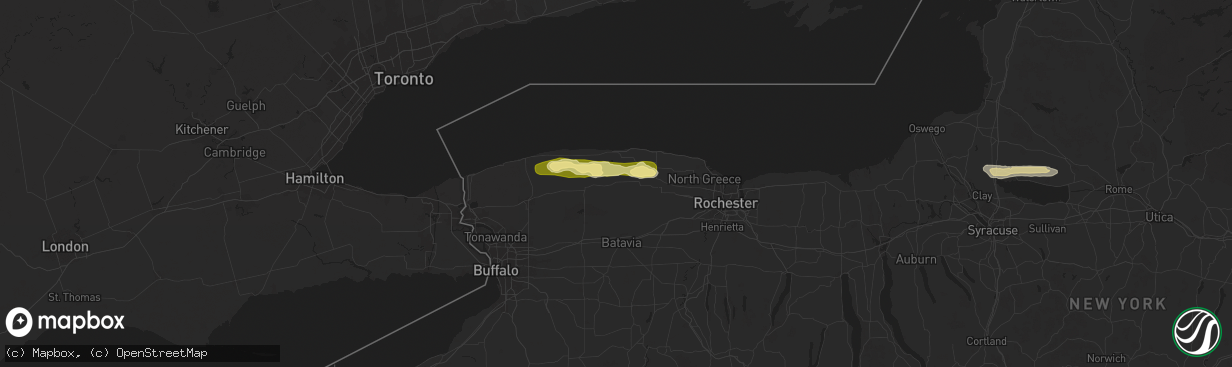 Hail map in Albion, NY on August 11, 2024