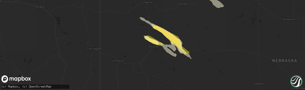 Hail map in Alliance, NE on August 11, 2024
